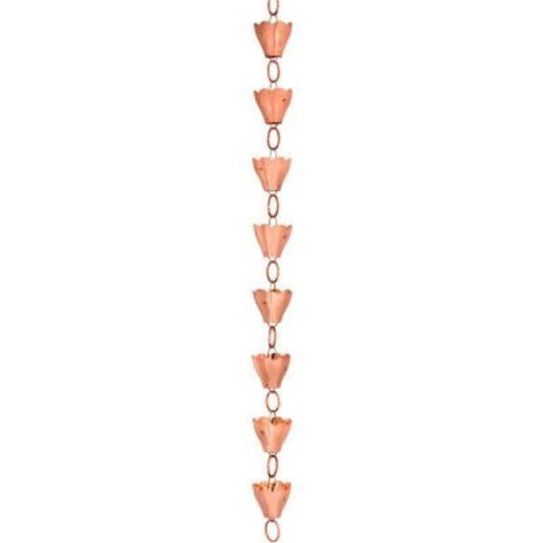 Good Directions Good Directions 13 Cup Tulip Rain Chain, Polished Copper 463P-8